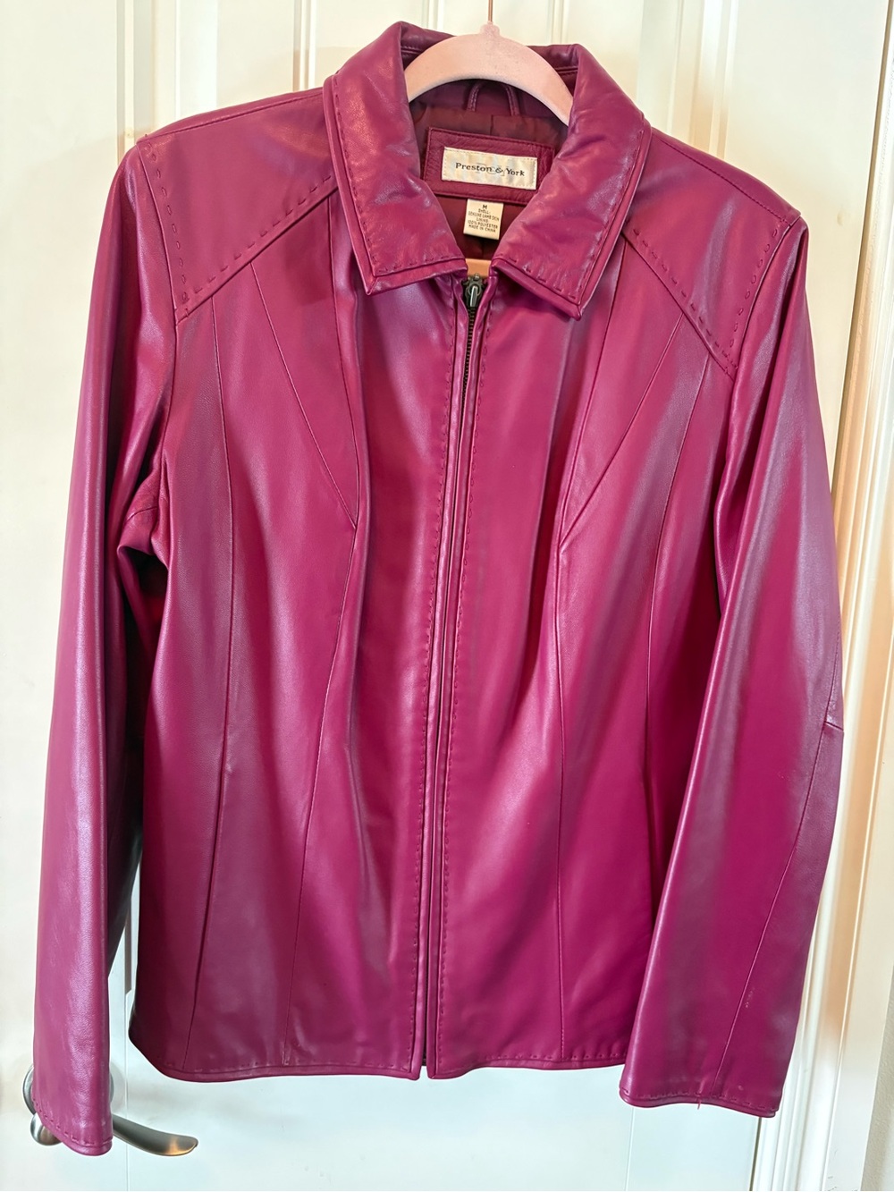 Preston & York Magenta Leather Jacket